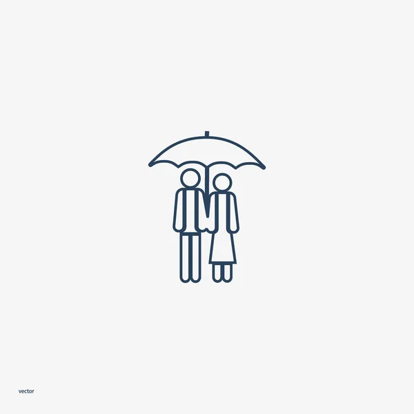 Man Vrouw Samen Permanent Vector Pictogram — Stockvector