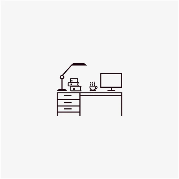 Working Place Laptop Vector Illustration — Stock Vector