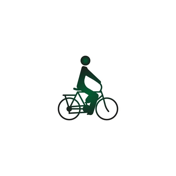 Silhouette Maschile Bicicletta Semplice Icona — Vettoriale Stock