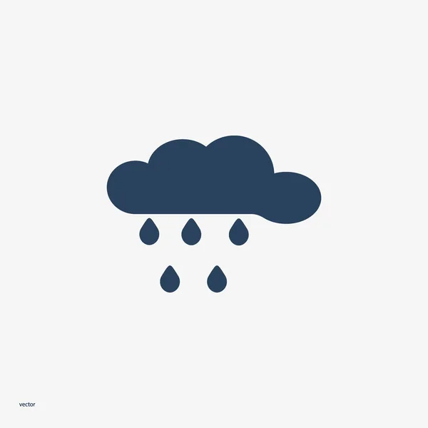 Піктограма Плоскої Хмари Дощу Вектор Ілюстрація — стоковий вектор