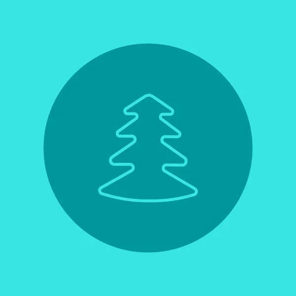 Fir Tree Platte Pictogram Vectorillustratie — Stockvector