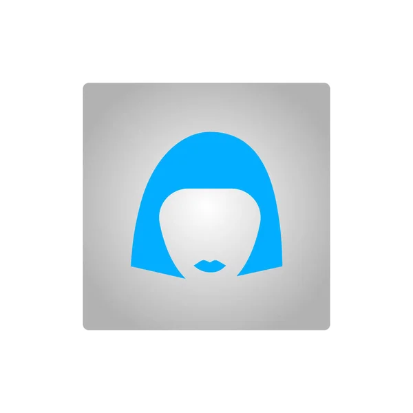 Minimalistic Vector Icon Female Head Short Hairstyle — Stock Vector