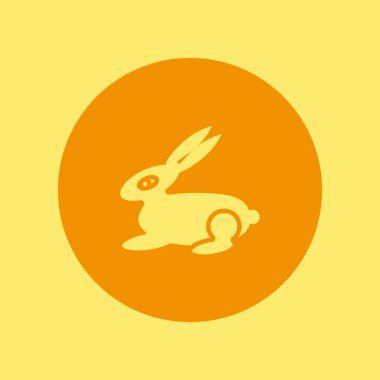 Tavşan düz simgesi, vektör çizim