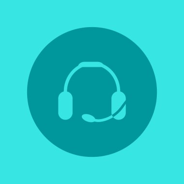 kulaklık düz simgesi, vektör, illüstrasyon