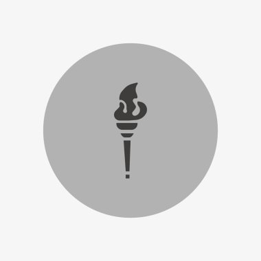 Olimpiyat meşalesinin logo, vektör, illüstrasyon, spor kavramı  