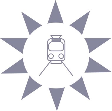 simge lokomotif tren yolu, tren vektör çizim üzerinde 