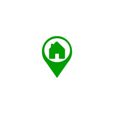 ev düz simgesi, vektör illüstrasyonu