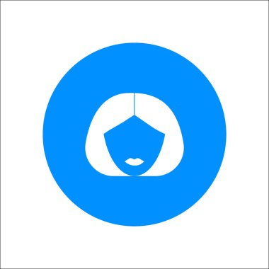 kadın baş kısa saç modeli ile minimalist vektör simgesi