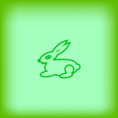 Tavşan düz simgesi, vektör çizim