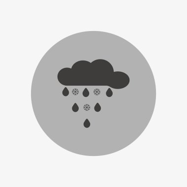 yağmur bulutu düz simgesi, vektör, illüstrasyon 