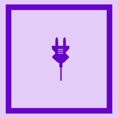 elektrik prizinden düz simgesi, vektör, illüstrasyon