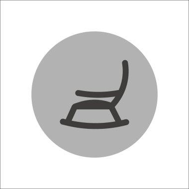 sallanan sandalye düz simgesi, vektör, illüstrasyon