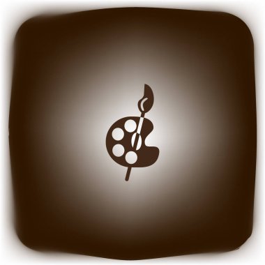 Ressam paleti fırça düz simgesi, vektör, illüstrasyon 