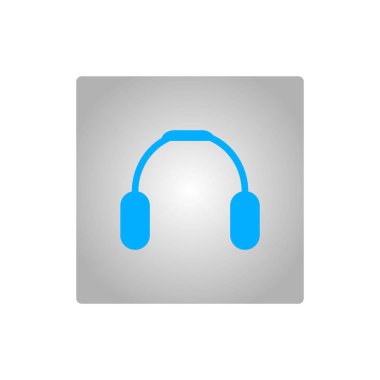 kulaklık düz simgesi, vektör, illüstrasyon