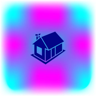 ev düz simgesi, vektör illüstrasyonu
