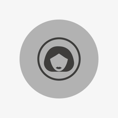 kadın baş kısa saç modeli ile minimalist vektör simgesi