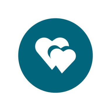 İki kalp düz simgesi, vektör çizim 