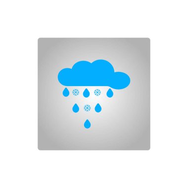 yağmur bulutu düz simgesi, vektör, illüstrasyon 