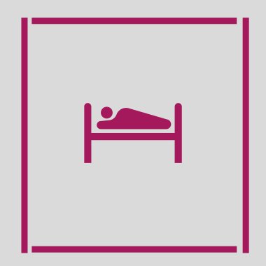 hastane yatak düz simgesi, vektör, illüstrasyon