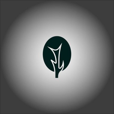 ağaç düz simgesi, vektör, illüstrasyon