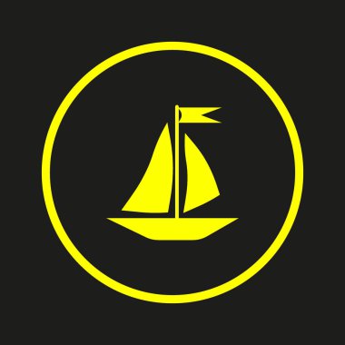 dolar işareti ile tekne yelken, vektör çizim 