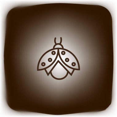 uğur böceği düz simgesi, vektör, illüstrasyon 