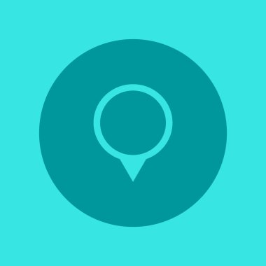 işaretçi düz stil ikonu, vektör çizim 