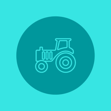 Traktör düz simgesi, vektör illüstrasyonu 