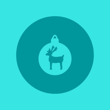 Noel topu düz simgesi, vektör illüstrasyonu