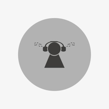 kulaklık düz simgesi, vektör, illüstrasyon