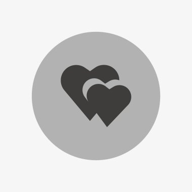 İki kalp düz simgesi, vektör çizim 