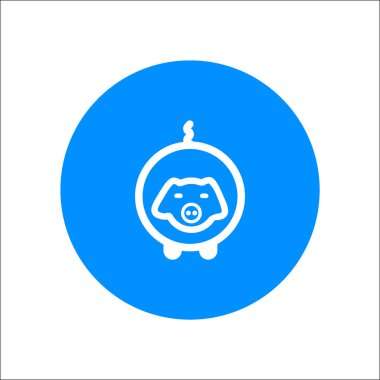 Domuz yassı simgesi, vektör illüstrasyonu 