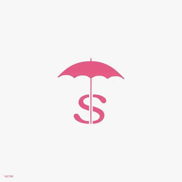 Parapluie Coloré Avec Illustration Vectorielle Signe Dollar — Image vectorielle