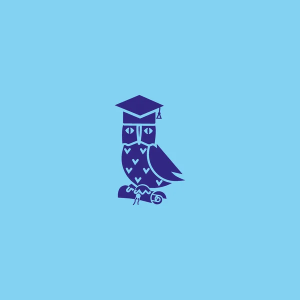 Icône Vectorielle Minimalisitc Hibou Oiseau — Image vectorielle