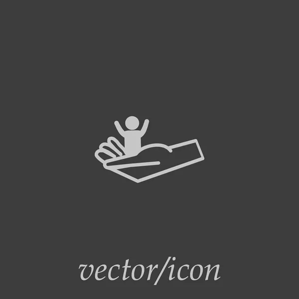 Рука Держа Ребенка Икона Вектора Концепции Материнства — стоковый вектор