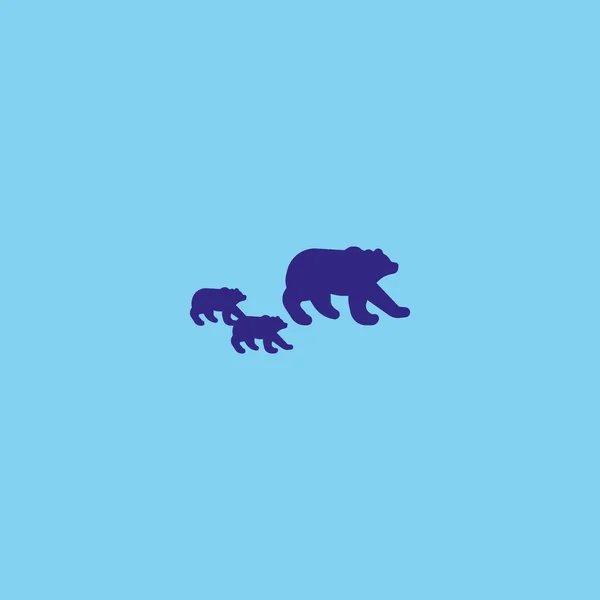 Icône Vectorielle Minimaliste Famille Des Ours — Image vectorielle