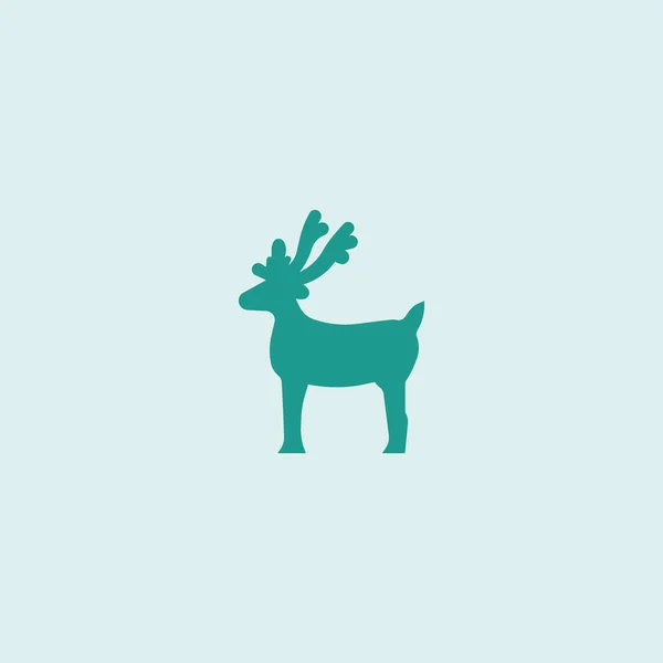 Modelo Logotipo Rena Natal — Vetor de Stock