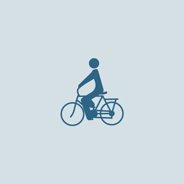 Erkek Siluet Sürme Bisiklet Basit Simgesi — Stok Vektör