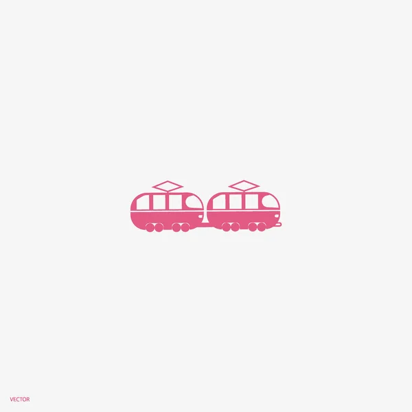 Icône Plate Tramway Illustration Vectorielle — Image vectorielle