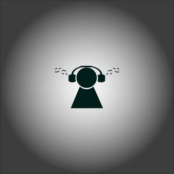 Auriculares Icono Plano Vector Ilustración — Vector de stock