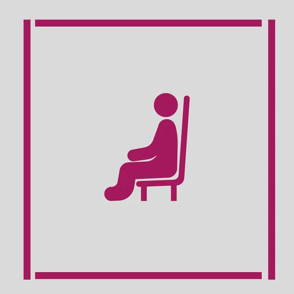 Männlicher Avatar Sitzt Auf Stuhl Flaches Symbol Vektor Illustration — Stockvektor