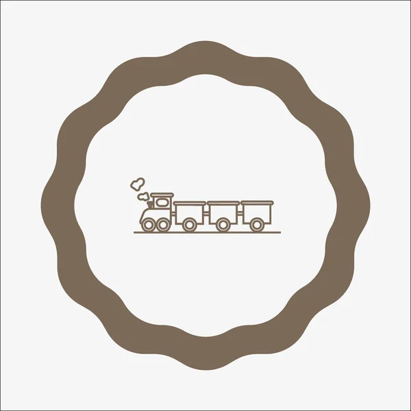 Pictogram Van Locomotief Spoorlijn Rails Trein Vectorillustratie — Stockvector