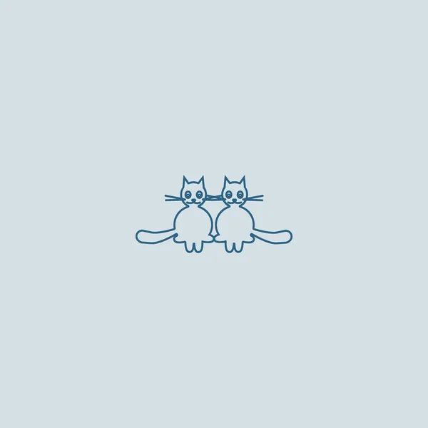 Gatos Icono Plano Ilustración Vectorial — Vector de stock