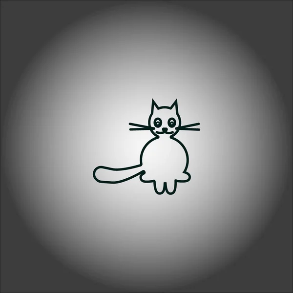 Минималистическая Векторная Икона Смешной Дружелюбной Кошки — стоковый вектор