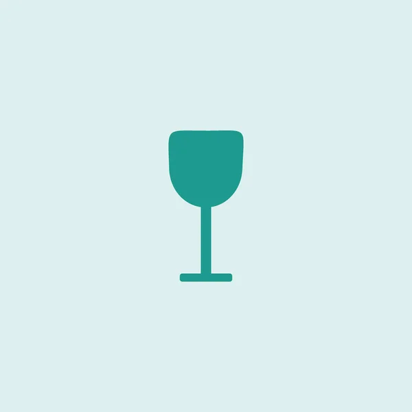 Bicchiere Vino Icona Piatta Vettore Illustrazione — Vettoriale Stock