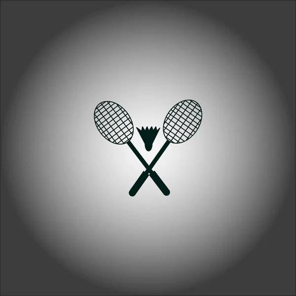 Schläger Und Federball Für Badminton Vektor Illustration — Stockvektor