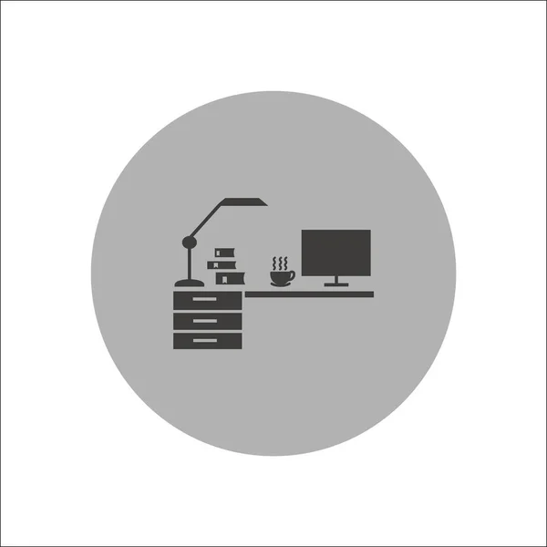 Arbeitsplatz Mit Laptop Vektorillustration — Stockvektor