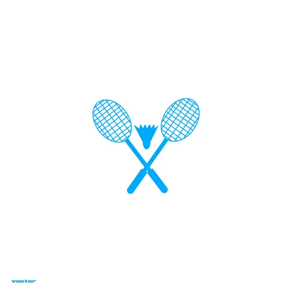 Rackets Een Shuttle Voor Badminton Vectorillustratie — Stockvector
