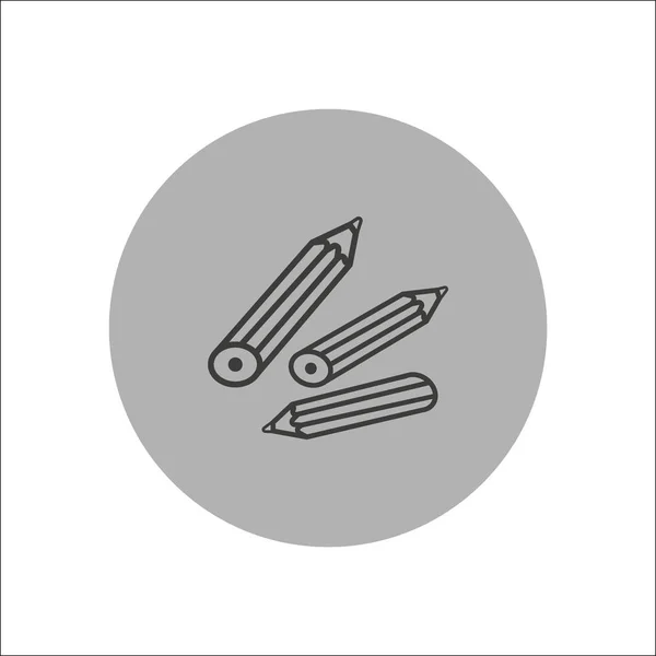 Crayons Icône Plate Vecteur Illustration — Image vectorielle