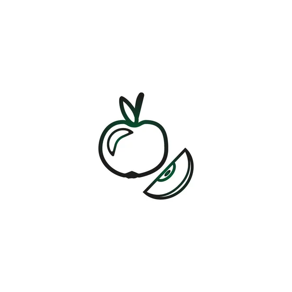 Illustration Vectorielle Pomme Savoureuse Colorée — Image vectorielle